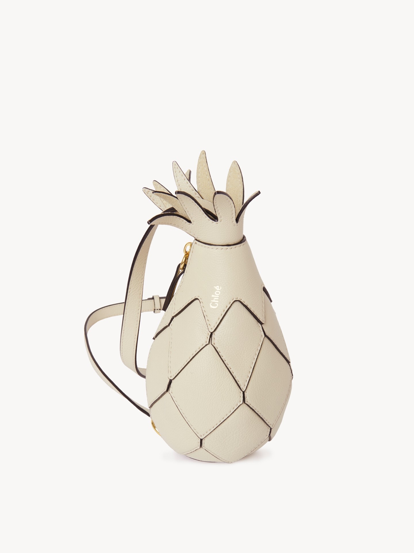 Pineapple shoulder bag in grained leather - 4