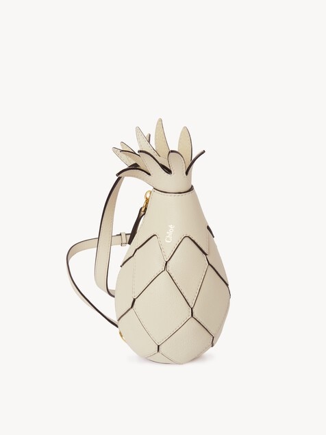 Pineapple shoulder bag in grained leather