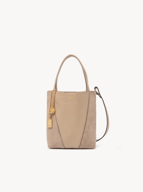 Small Chlo&eacute; Spin tote bag in grained and suede leather