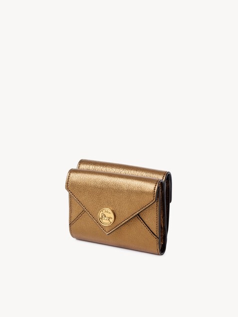 Small Envelope tri-fold in metallic leather