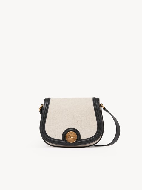 Bolso saddle Horse Medal de lona y cuero granulado