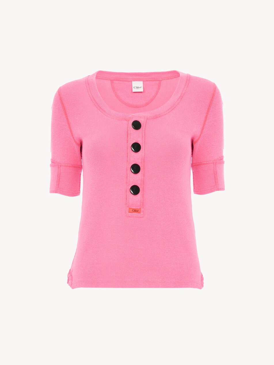 Camisa Henley de manga corta de jersey de algod&oacute;n