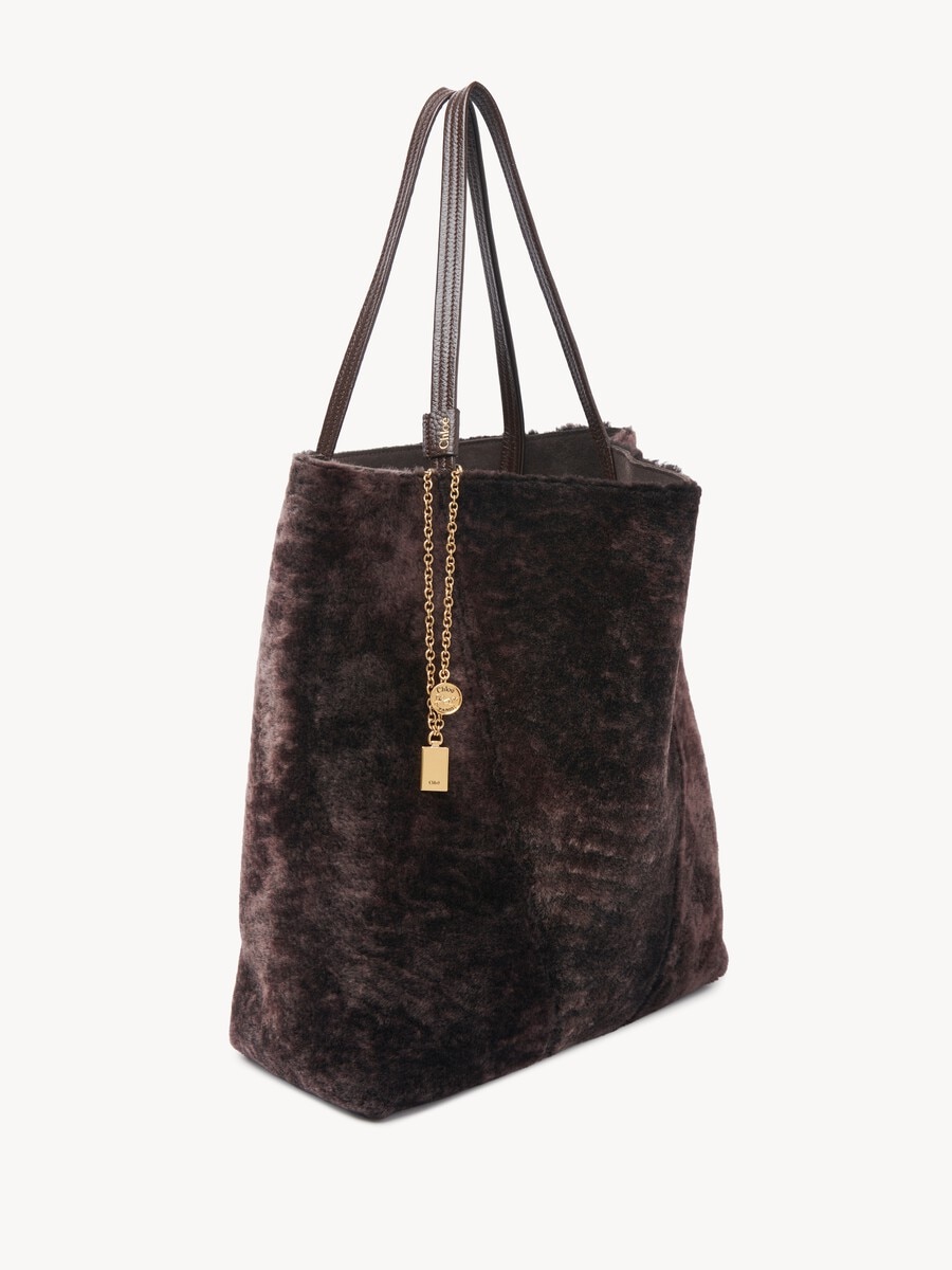Large Chlo&eacute; Spin tote bag in shearling - 3