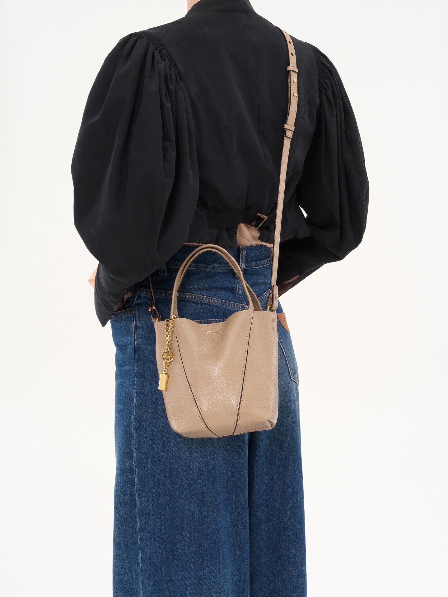 Small Chlo&eacute; Spin tote bag in grained leather - 7