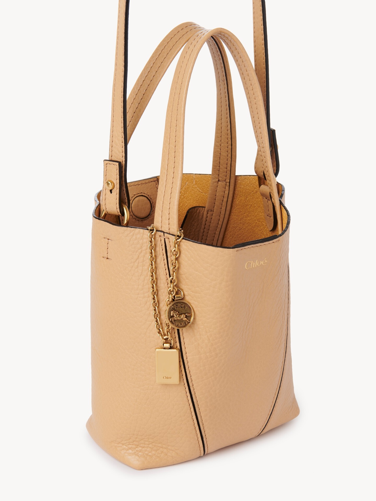 Tote bag piccola Chlo&eacute; Spin in pelle granata - 6