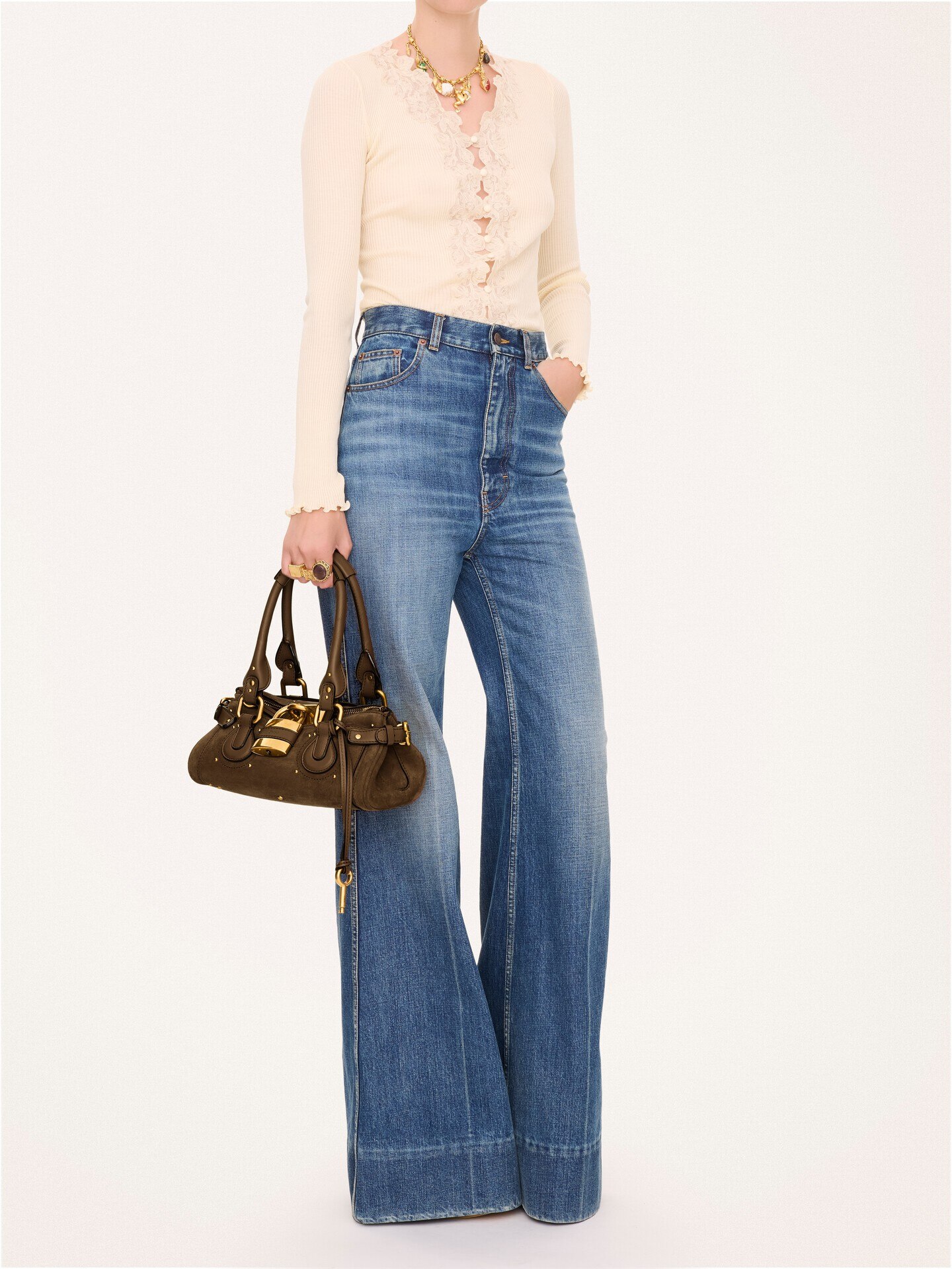 Small Paddington bag in suede leather - 7.0