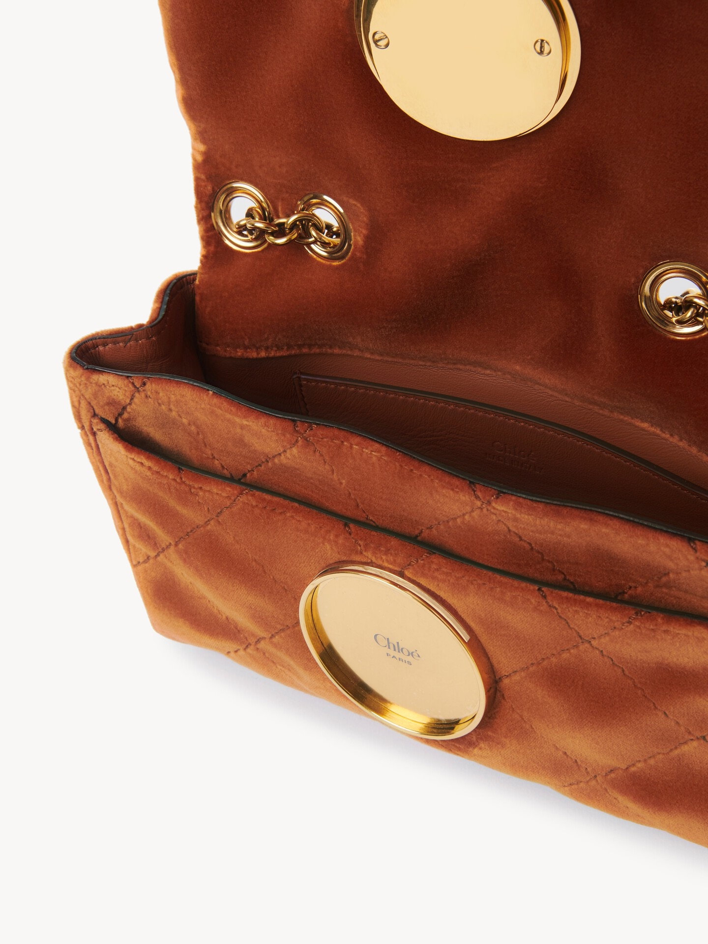 Bolso de hombro peque&ntilde;o Chlo&eacute; Heritage de terciopelo - 6