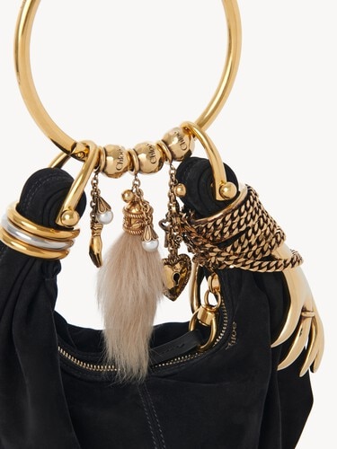 Mini Bracelet Hobo bag in suede leather - 9
