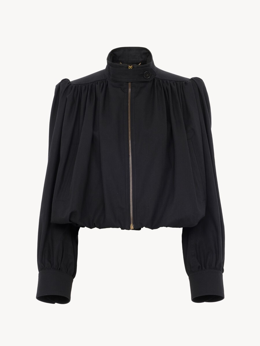 Gathered boule jacket in cotton canvas - 2
