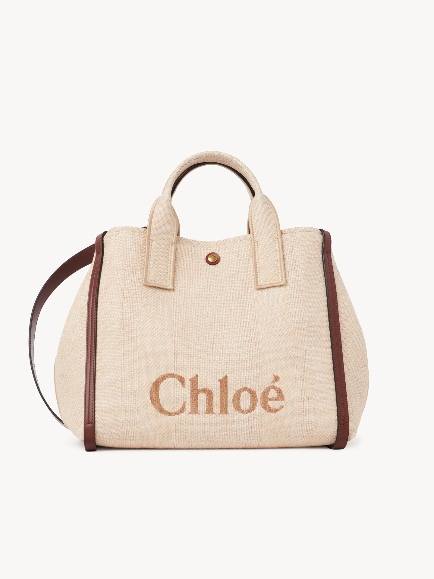 Chloé Carry tote bag in raffia-effect fibres - 1