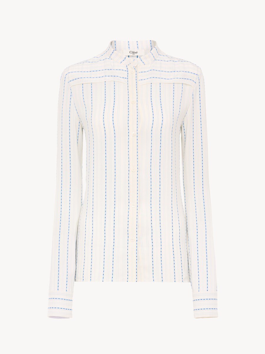 Fitted blouse in silk jacquard - 2