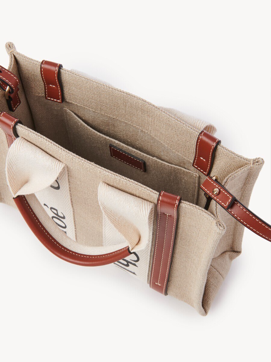 Bolso tote peque&ntilde;o Woody de lino - 5