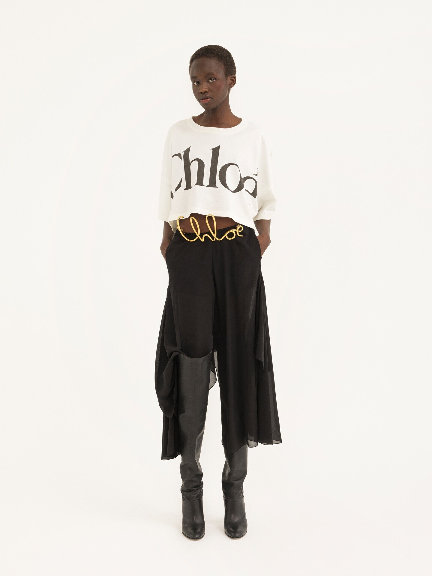 Fluid Pants In Silk Georgette - 8