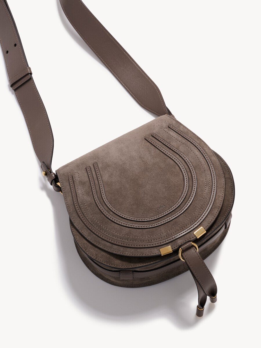 Marcie saddle bag in suede leather - 7