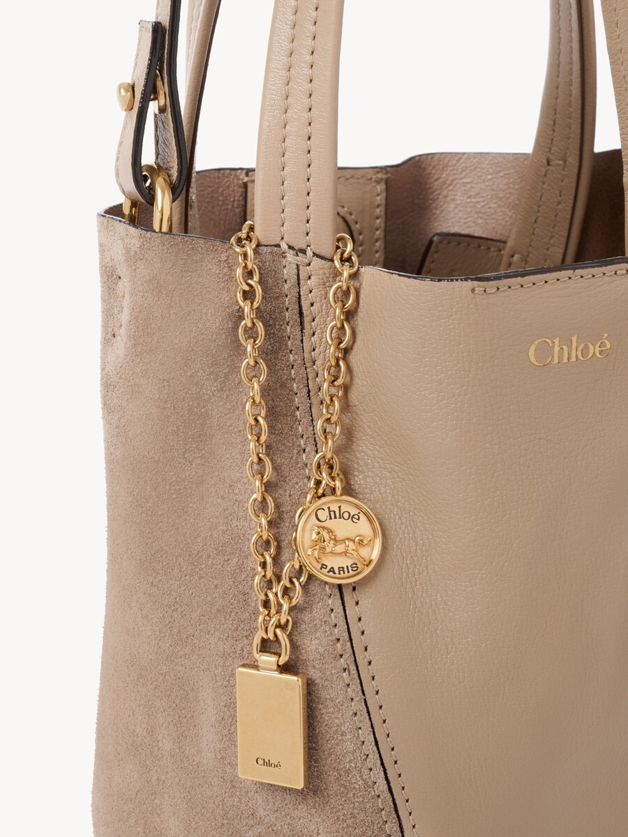 Small Chlo&eacute; Spin tote bag in grained & suede leather - 6