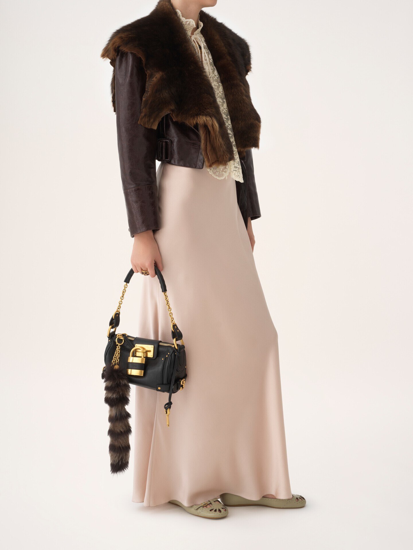 Bolso peque&ntilde;o de cadena Paddington de cuero granulado - 9