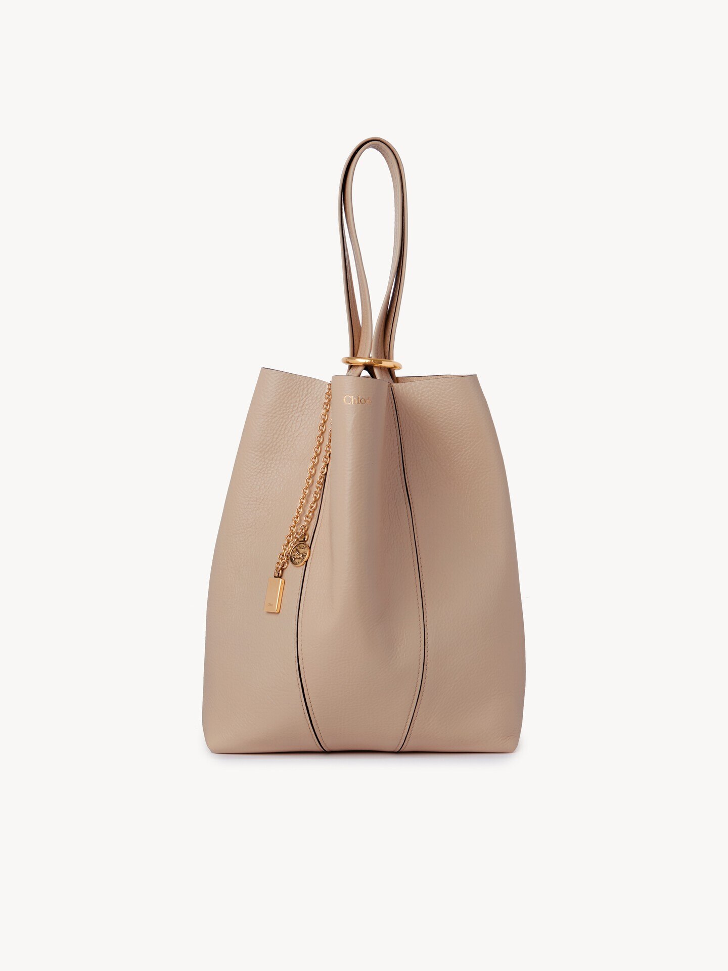 Chlo&eacute; Spin tote bag in grained leather - 1.0