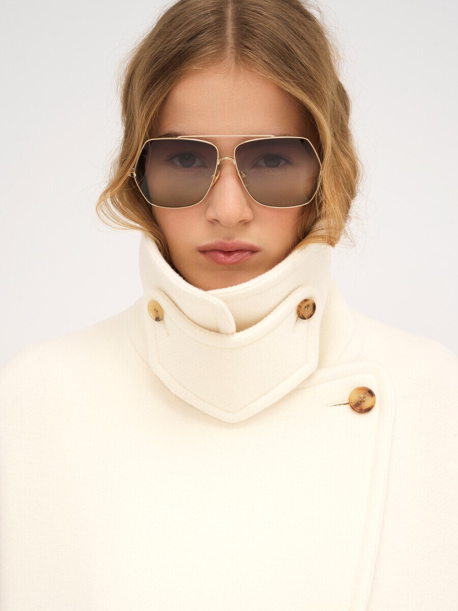 Oversized short coat in wool - 8