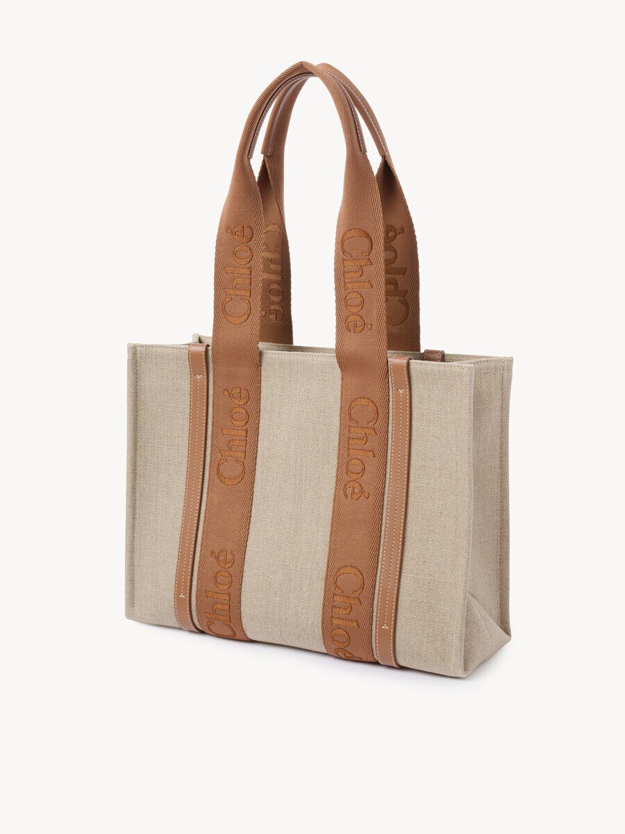 Woody tote bag in linen - 3