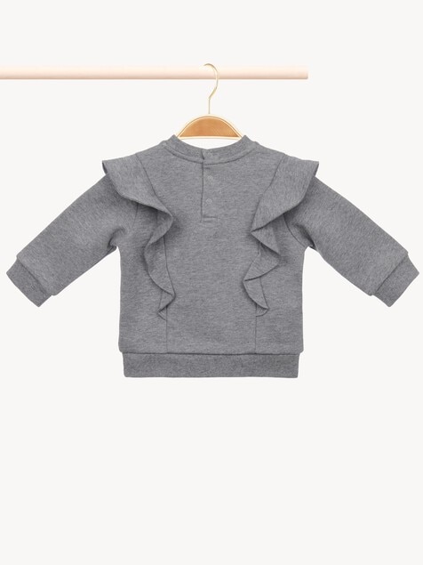 Babypullover mit R&uuml;schen und Logo