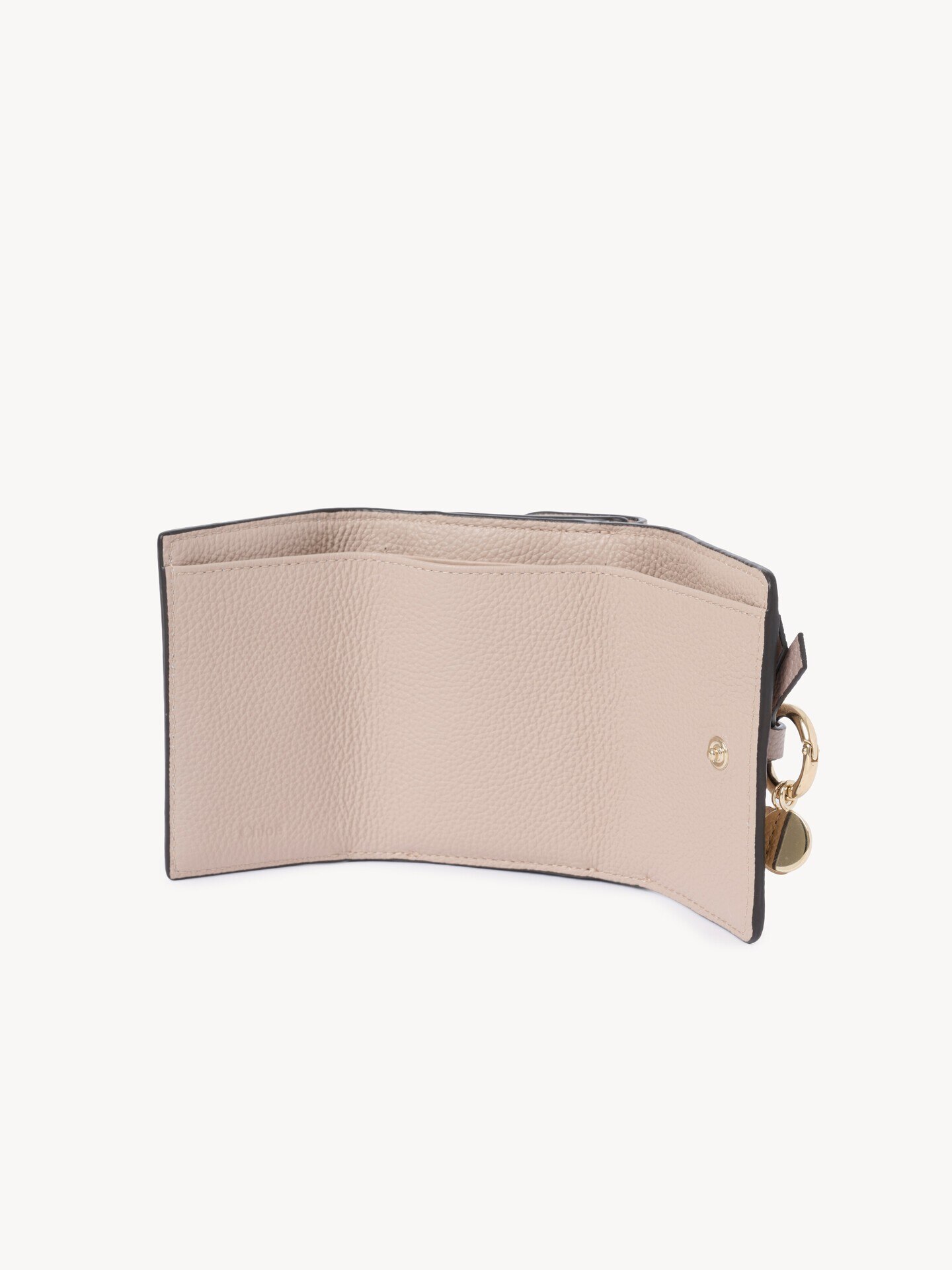 Mini portefeuille &agrave; trois volets Alphabet en cuir grain&eacute; - 5