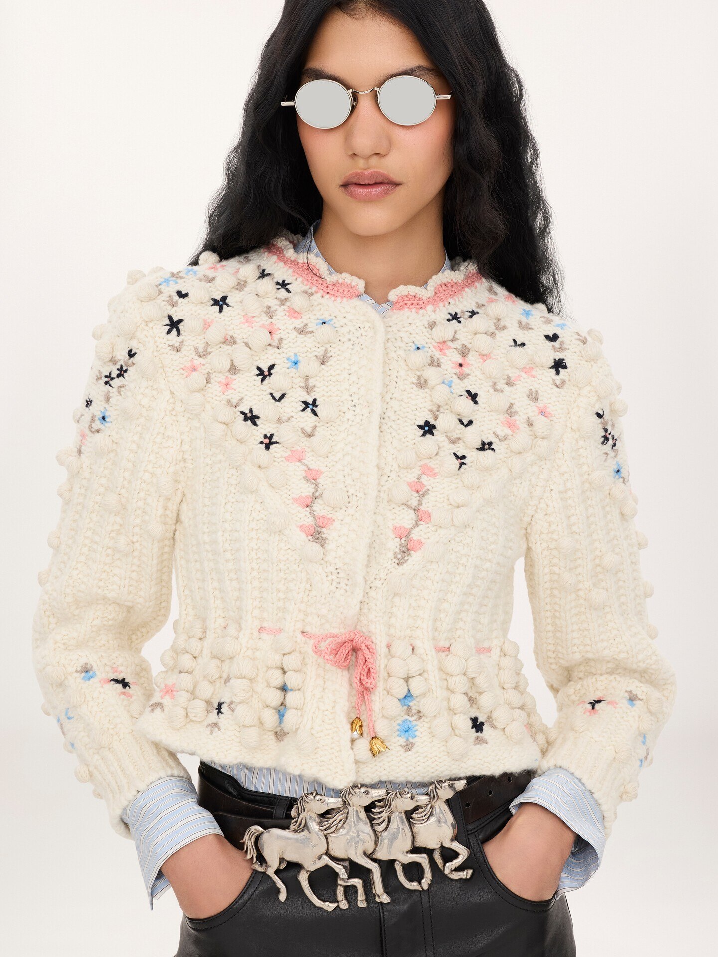 Cropped fitted cardigan in a wool knit - 3.0