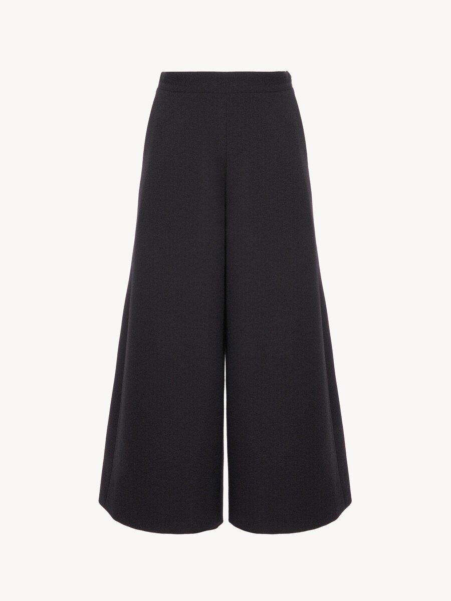 Wide-leg tailored trousers in wool cr&ecirc;pe - 2