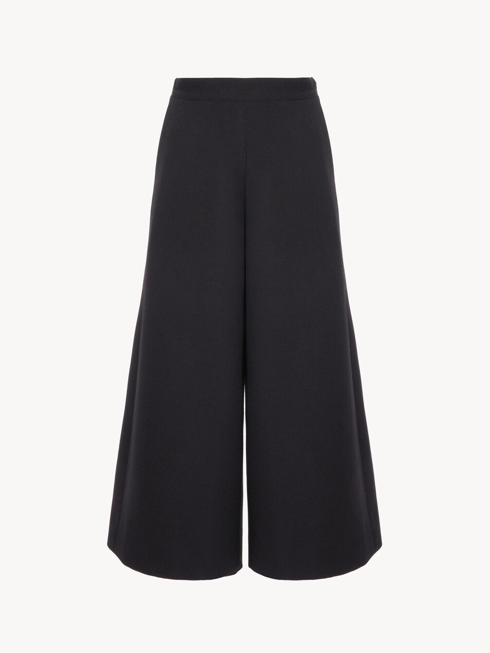 Wide-leg tailored trousers in wool cr&ecirc;pe - Packshot