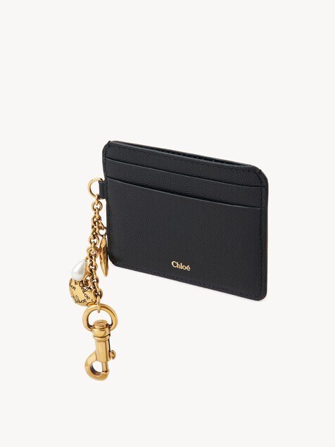 Porte-cartes Chlo&eacute; Charms en cuir grain&eacute;