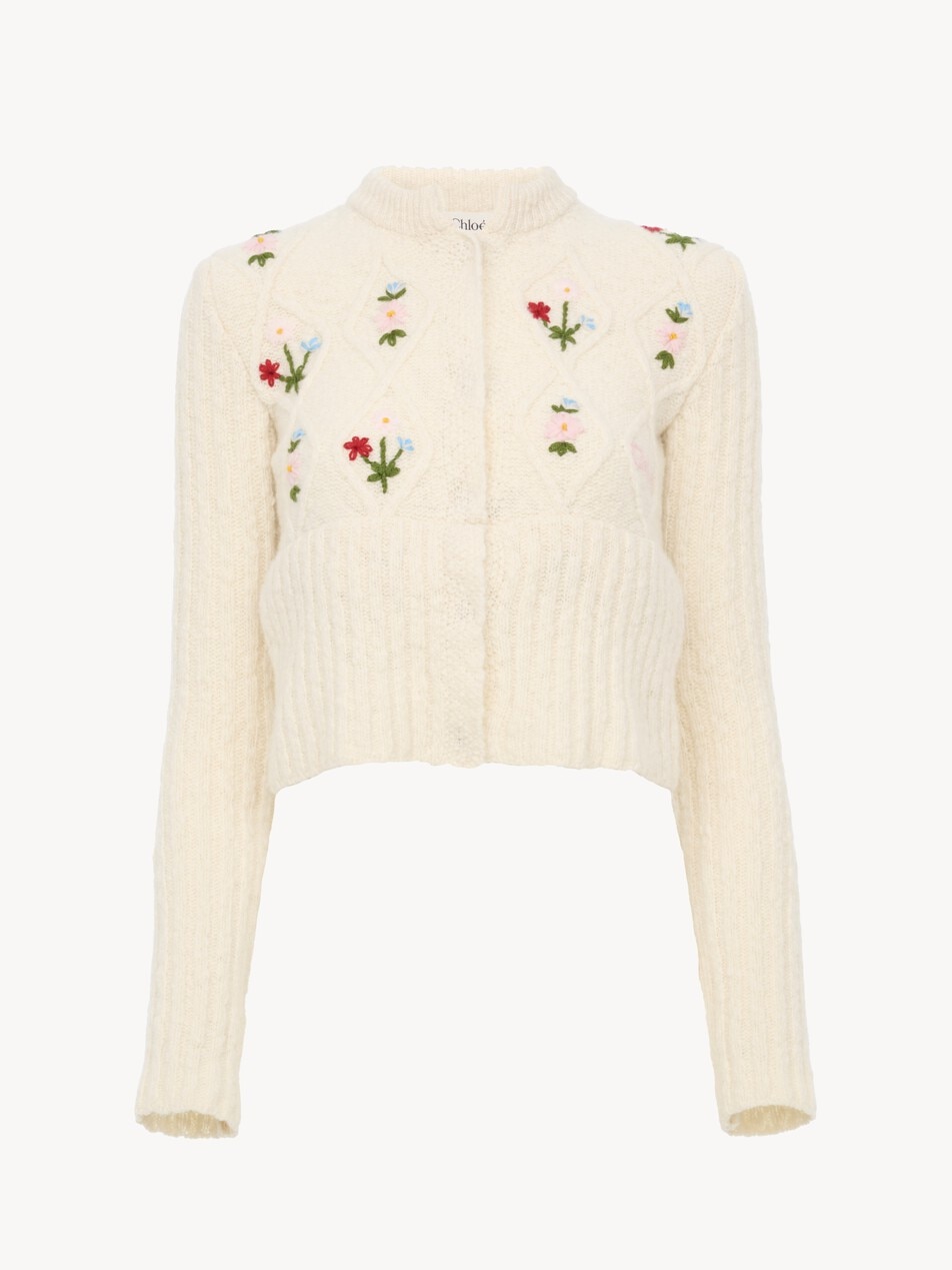 Fitted cardigan in a wool knit