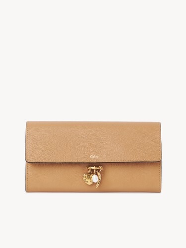Chlo&eacute; Charms long wallet with flap in grained leather - 1