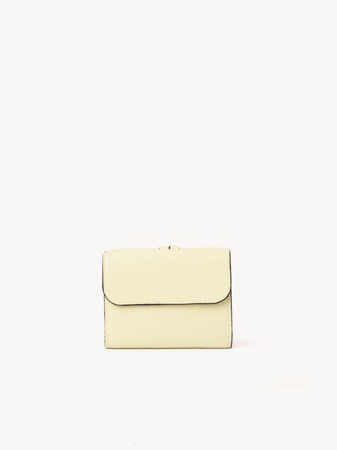 Small Alphabet tri-fold in grained leather