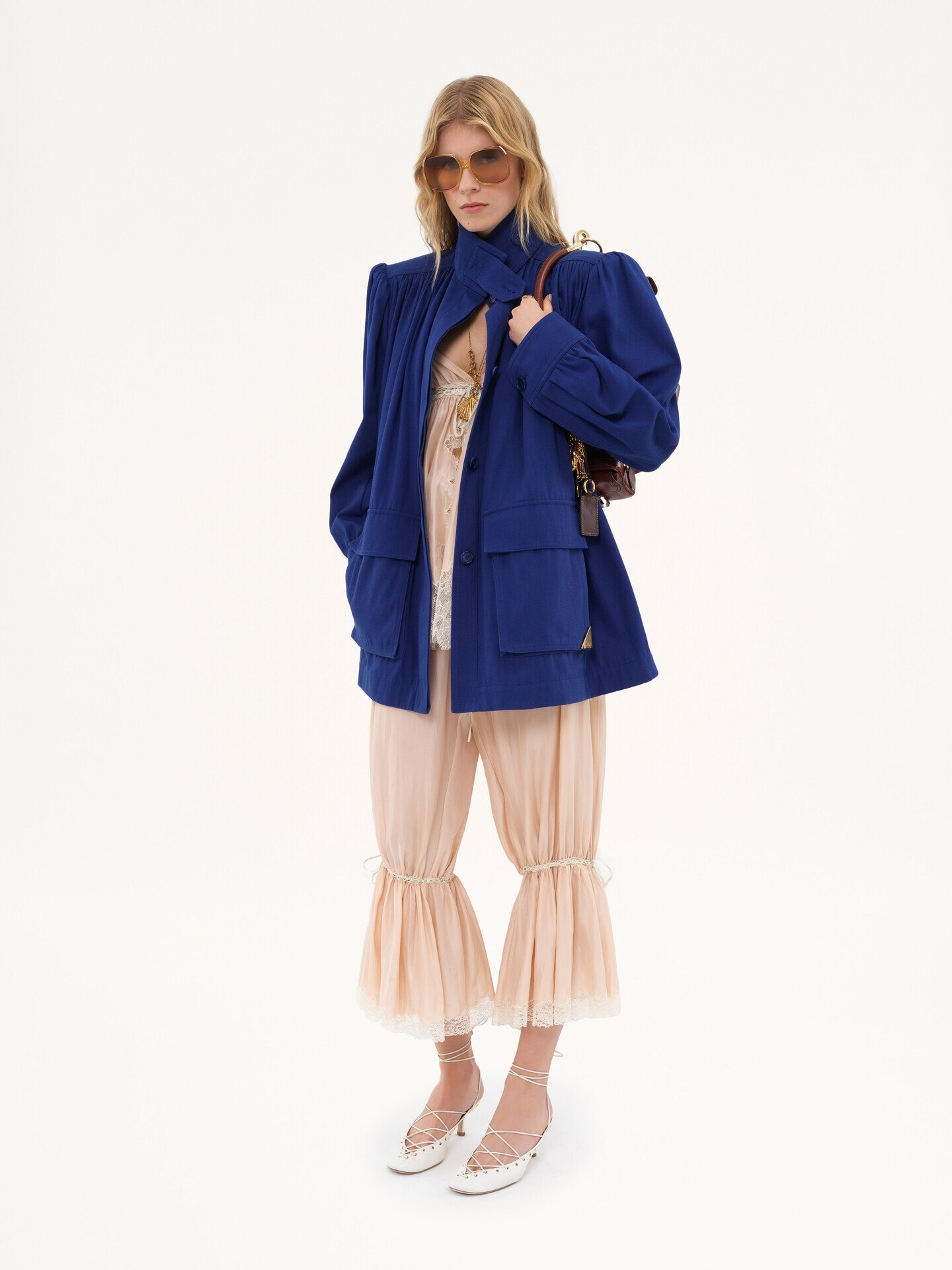 High-neck utilitarian jacket in cotton canvas - 3