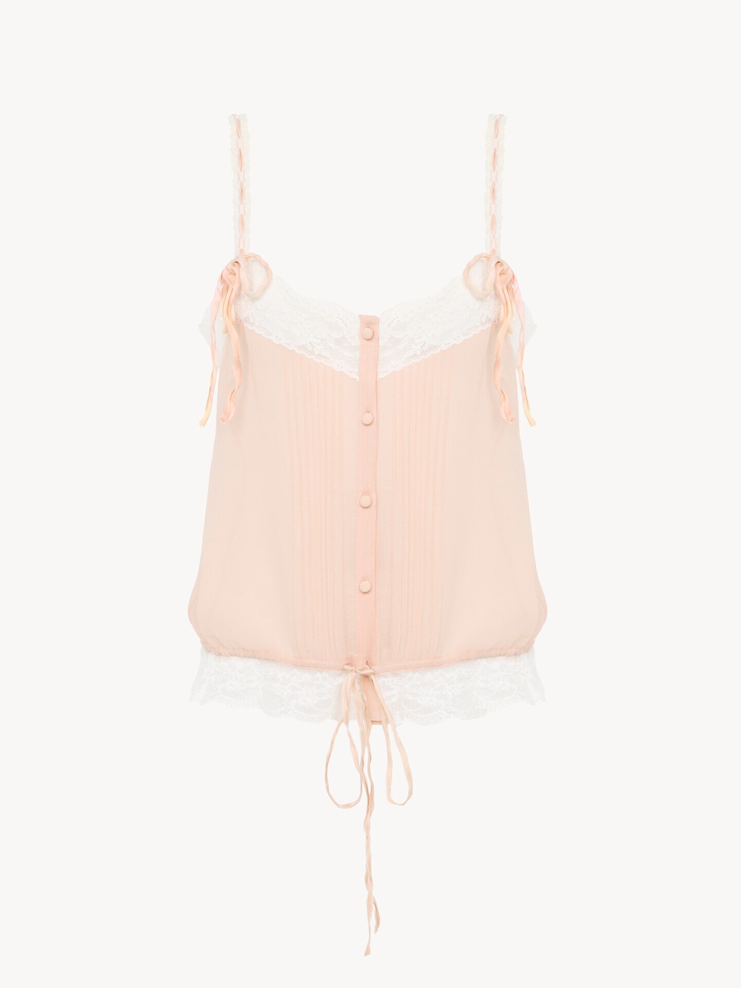 Camisole top in silk georgette & lace - 2.0