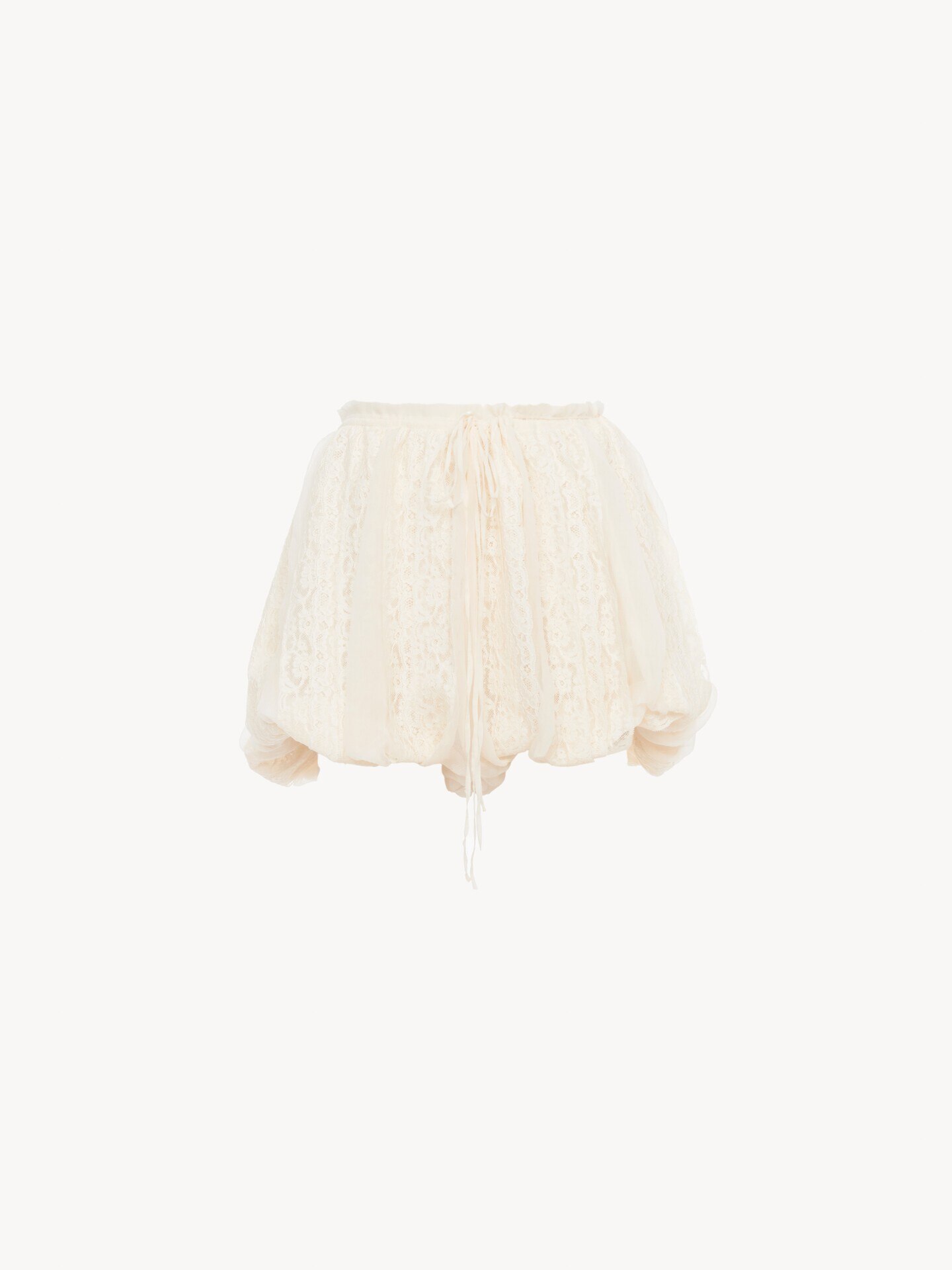 Mini bloomer shorts in floral-lace silk mousseline - 1