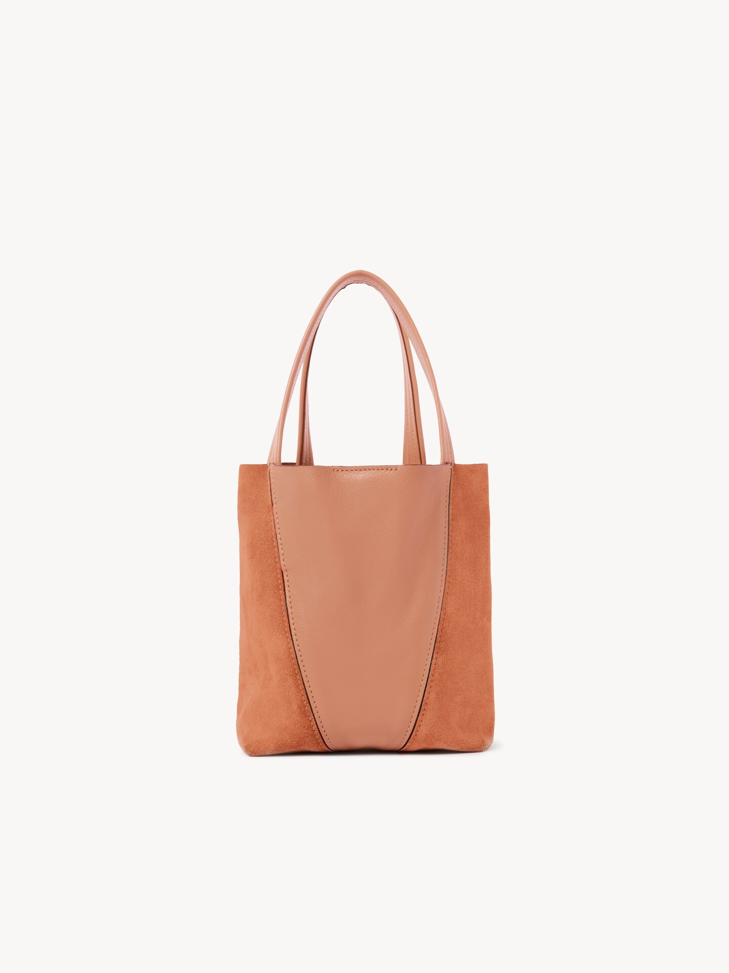 Small Chlo&eacute; Spin tote bag in grained & suede leather - 5.0