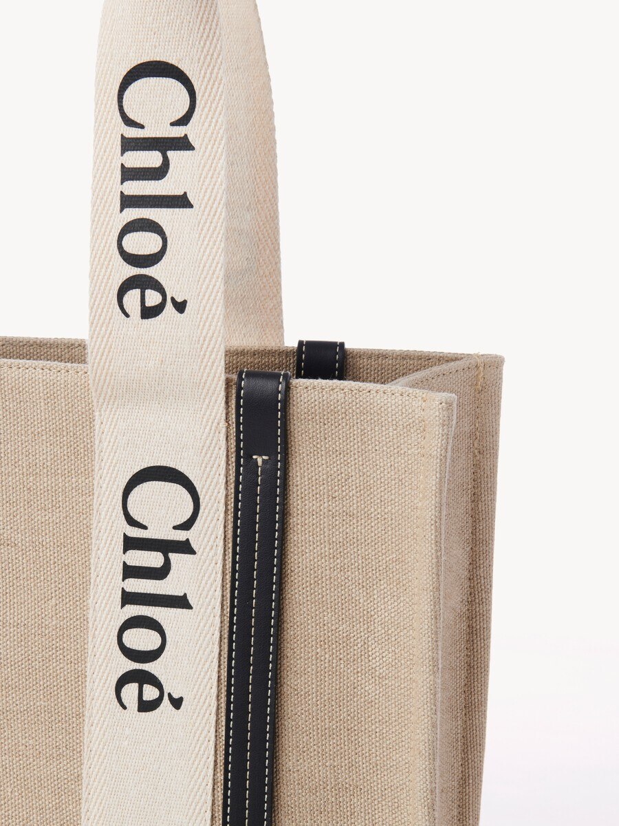 Woody tote bag in linen - 9