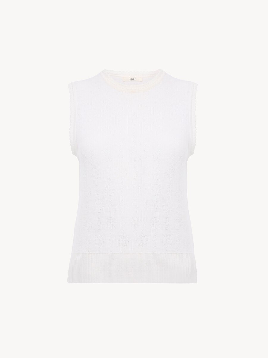 Sleeveless sweater in a wool knit - 2