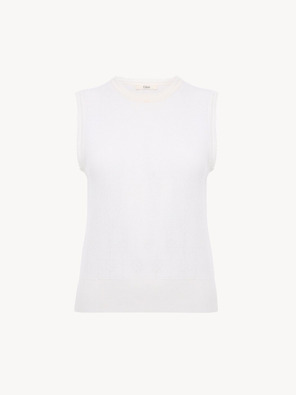 Sleeveless jumper in a wool knit - Packshot