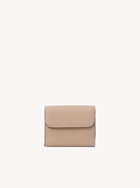 Mini Alphabet tri-fold in grained leather 