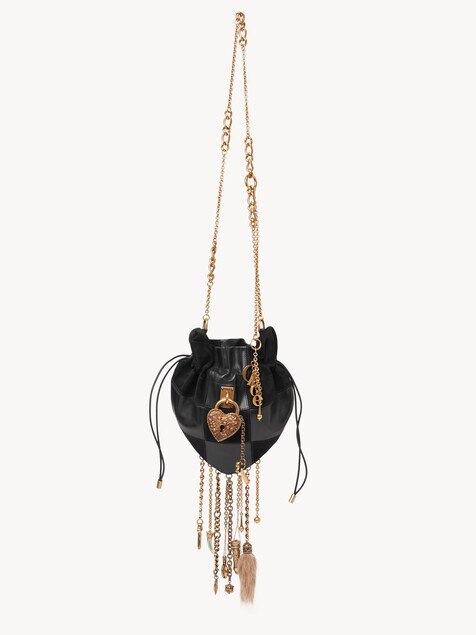 Ch&acirc;teau Treasures crossbody bag in grained & suede leather