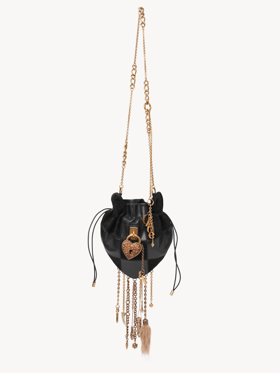 Ch&acirc;teau Treasures crossbody bag in grained & suede leather - 2