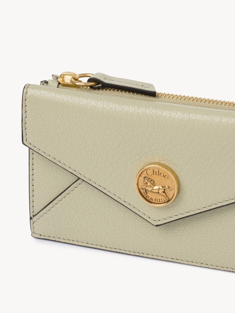 Small Envelope purse with card slots in grained leather - 3