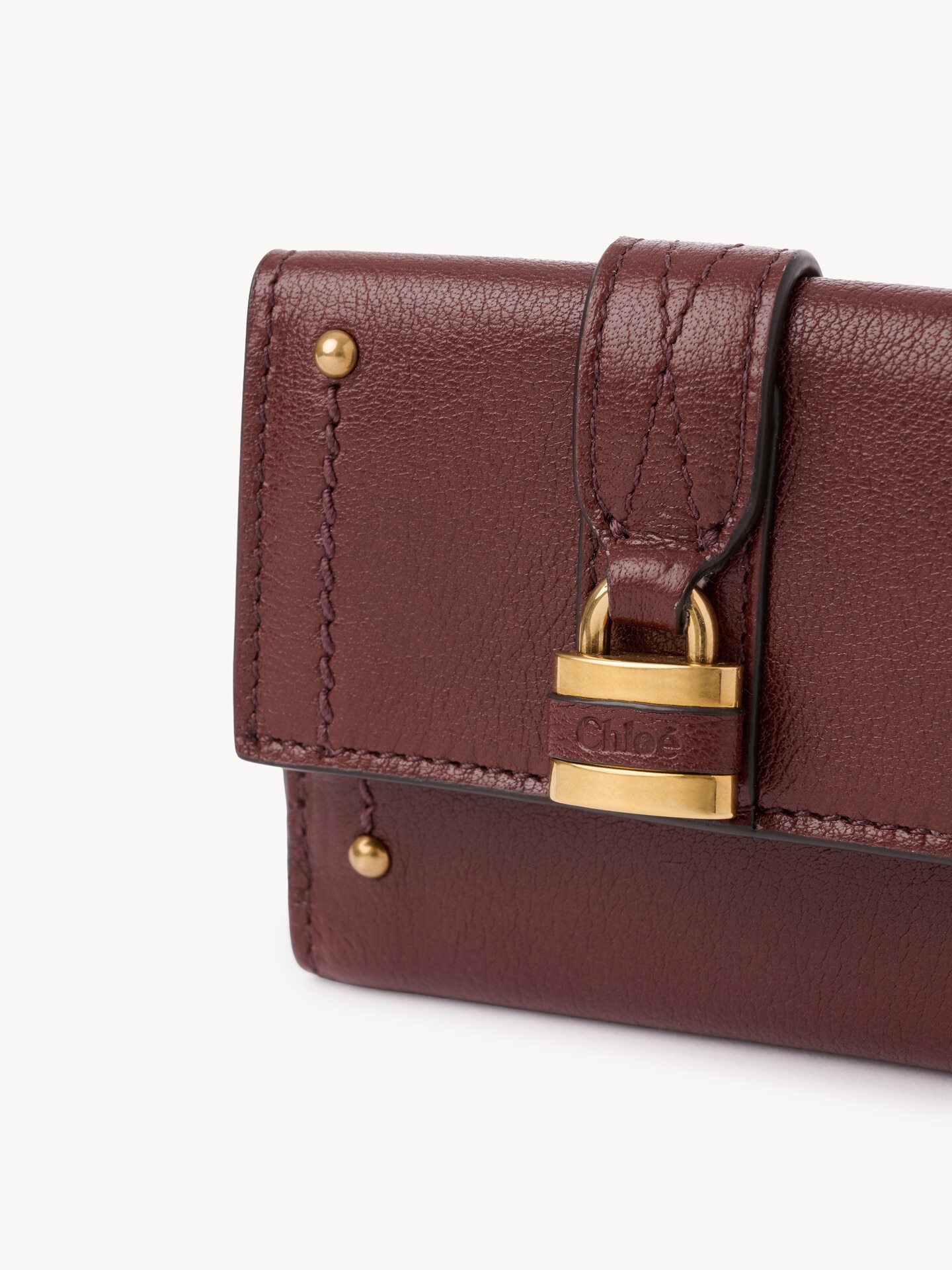 Mini portefeuille &agrave; trois volets Paddington en cuir grain&eacute; - 5.0