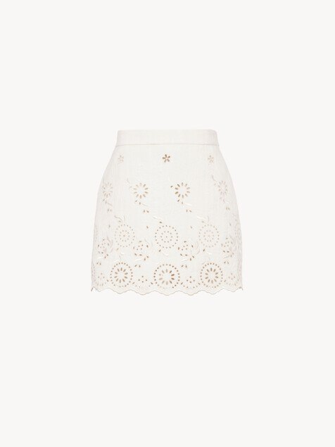 Scalloped mini skirt in a cotton mix