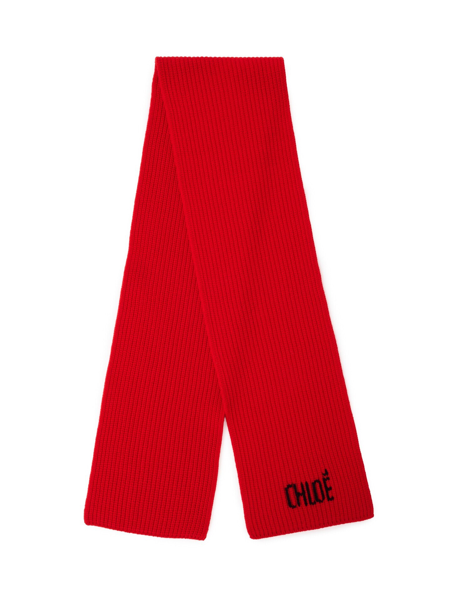 ウール＆カシミア製Chloé Joyful マフラー 赤 - Chloé