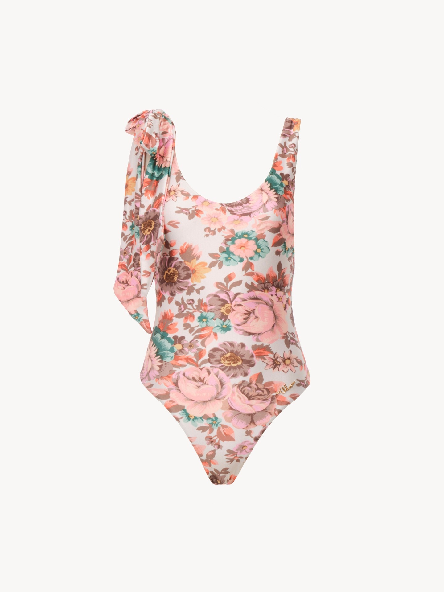 Knotted-strap one-piece swimsuit - 1