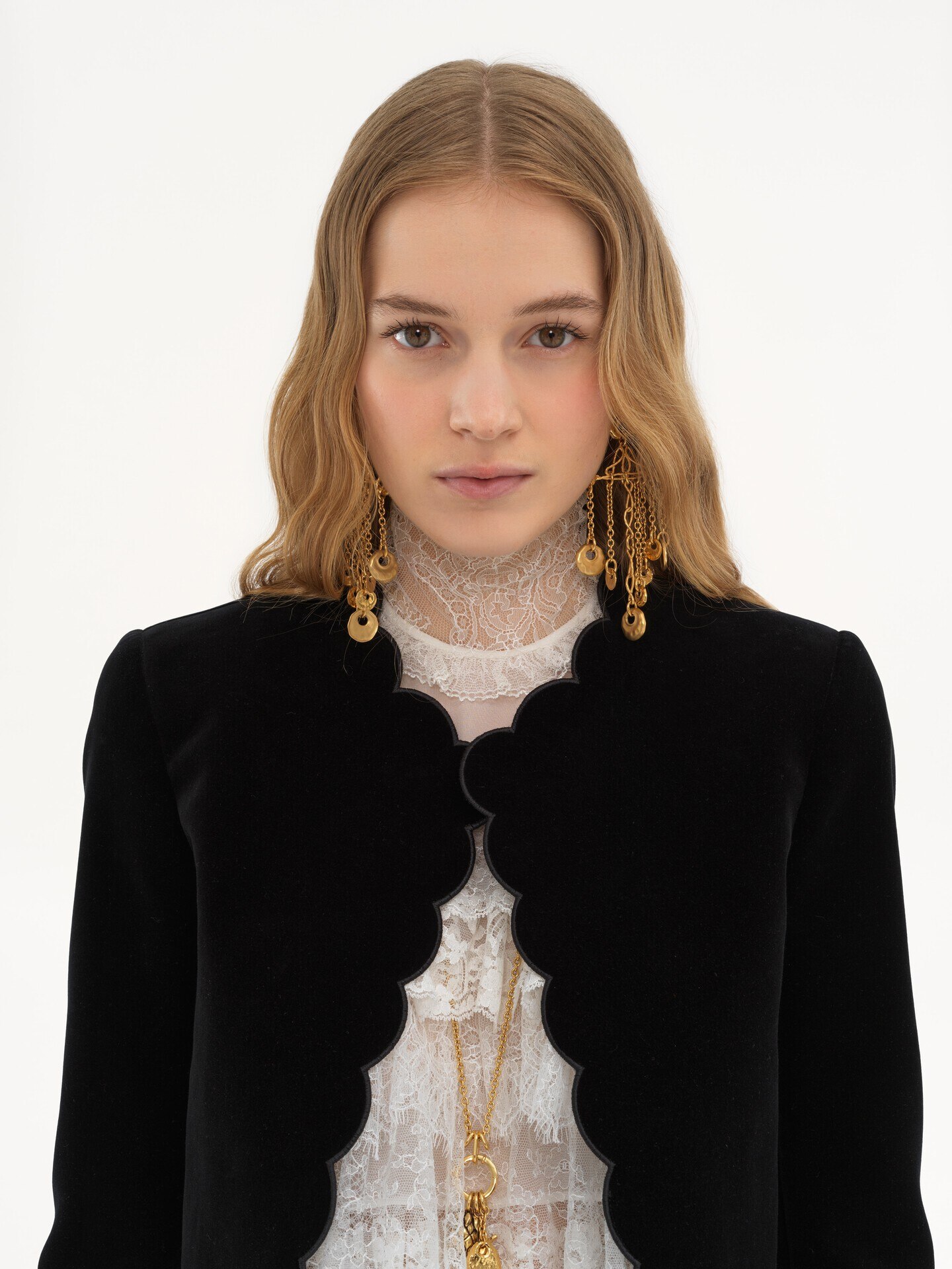 Scalloped Spencer jacket in velvet - 6