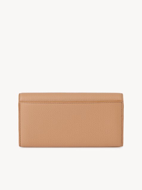 Marcie long wallet with flap in grained leather