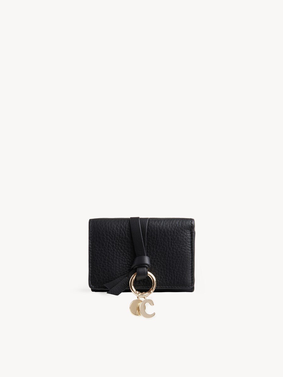 Mini Alphabet tri-fold in grained leather - 1